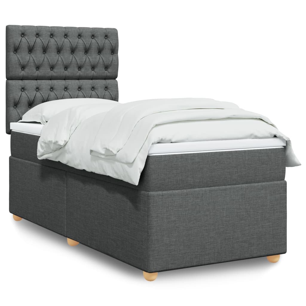 Boxspringbett Mit Matratze Stoff Dunkelgrau