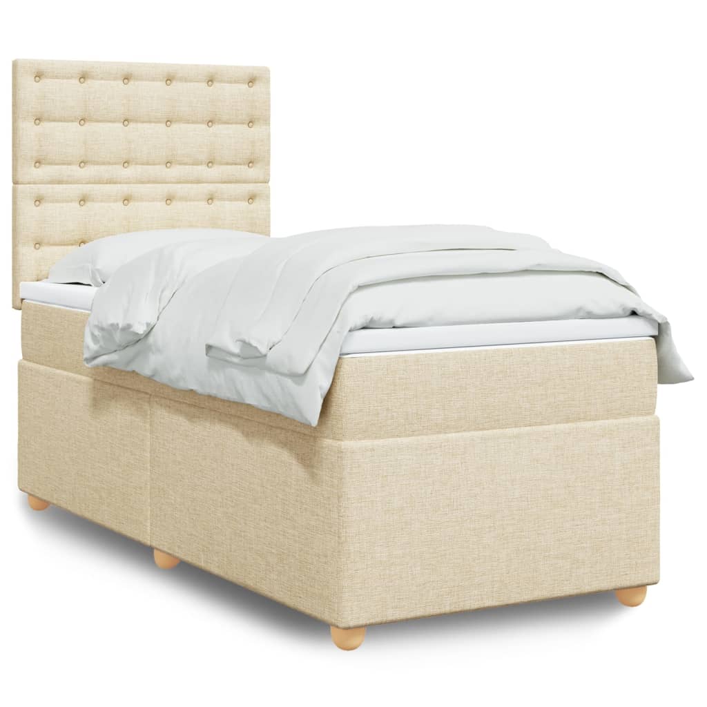 Boxspringbett Mit Matratze Stoff Creme