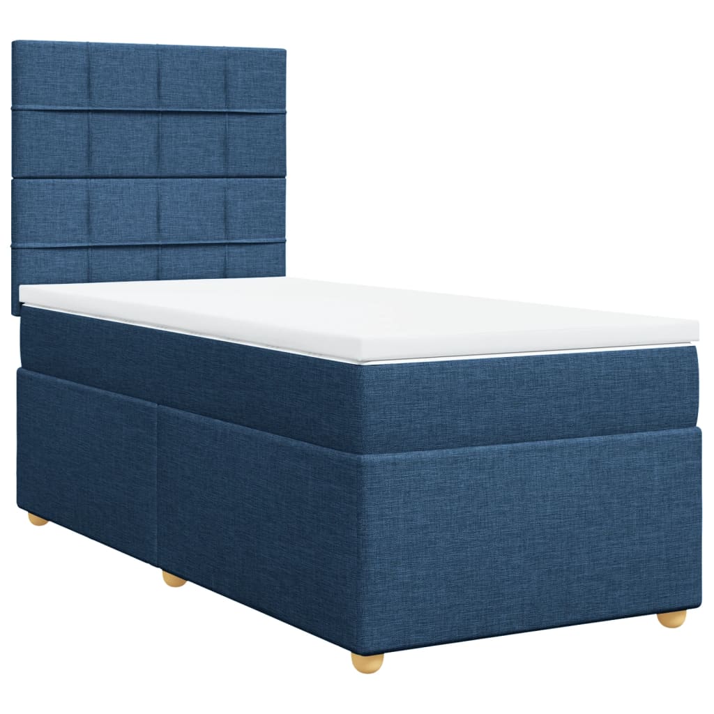 Boxspringbett Mit Matratze Stoff Blau