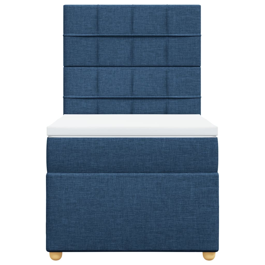 Boxspringbett Mit Matratze Stoff Blau