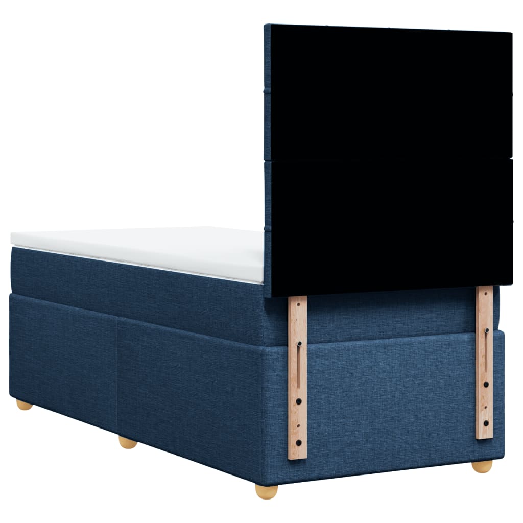 Boxspringbett Mit Matratze Stoff Blau