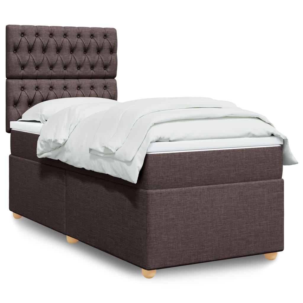 Boxspringbett Mit Matratze Stoff Dunkelbraun