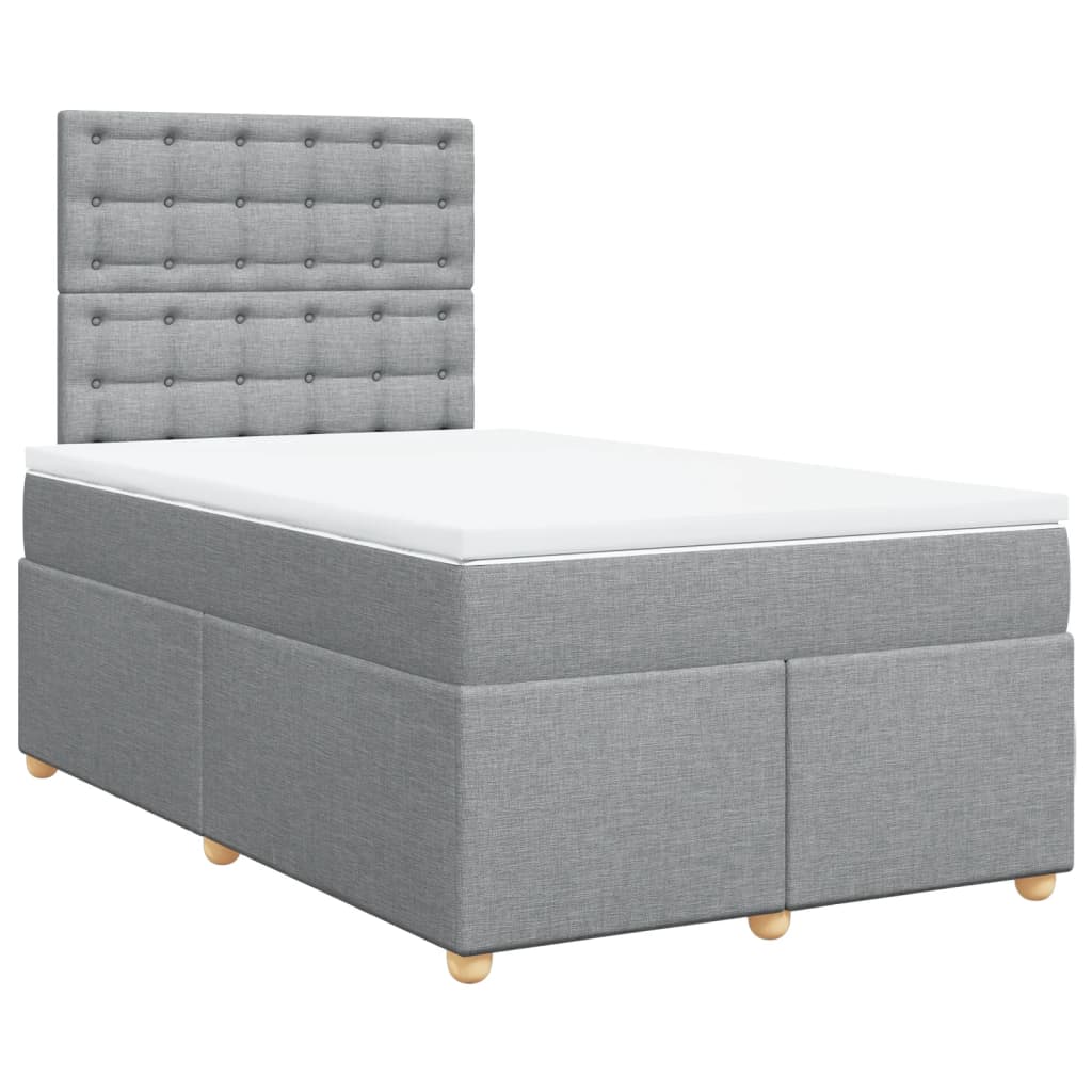 Boxspringbett Mit Matratze Stoff Hellgrau