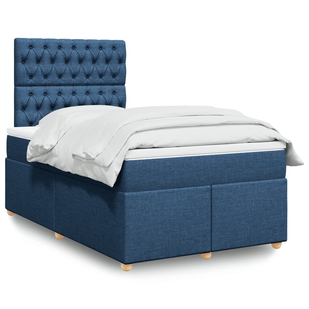 Boxspringbett Mit Matratze Stoff Blau