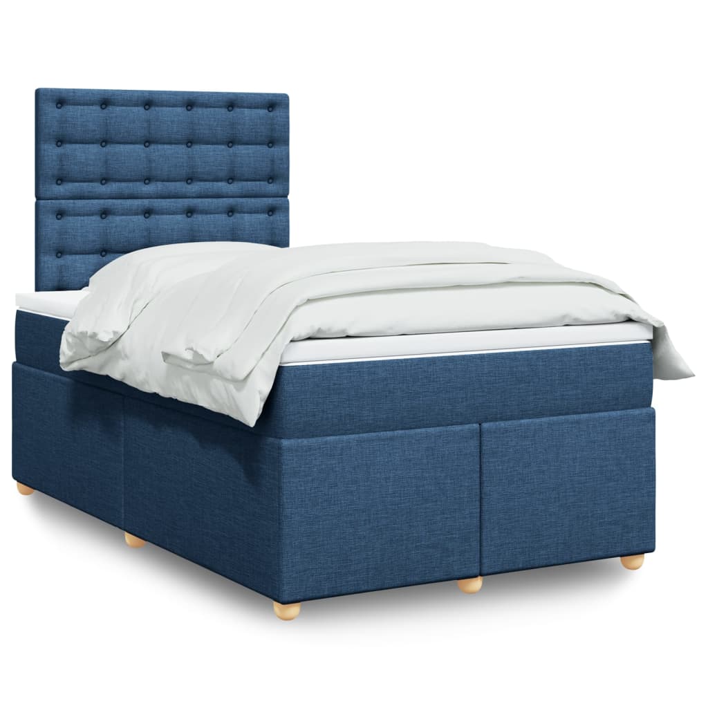 Boxspringbett Mit Matratze Stoff Blau