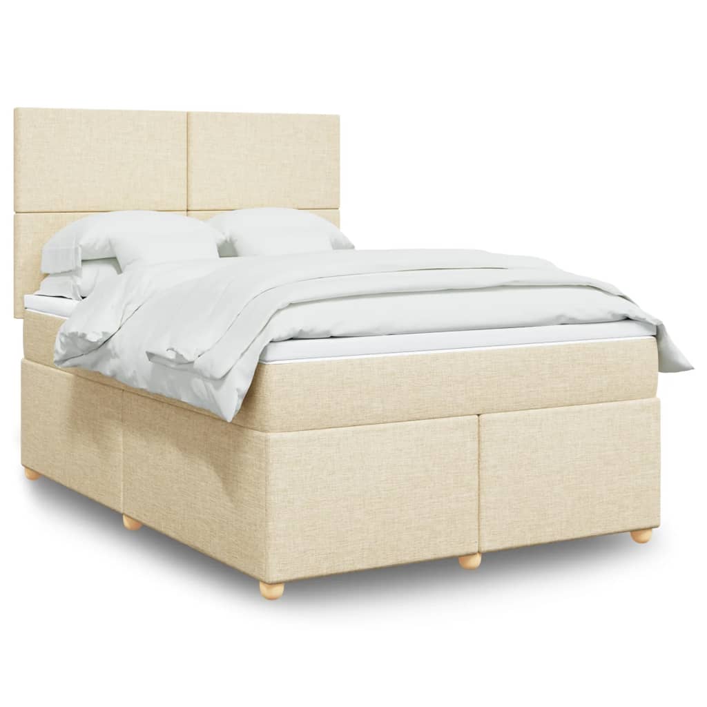 Boxspringbett Mit Matratze Stoff Creme