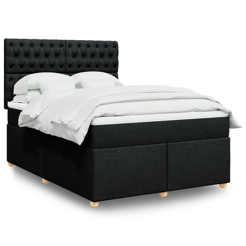 Boxspringbett Mit Matratze Stoff Schwarz