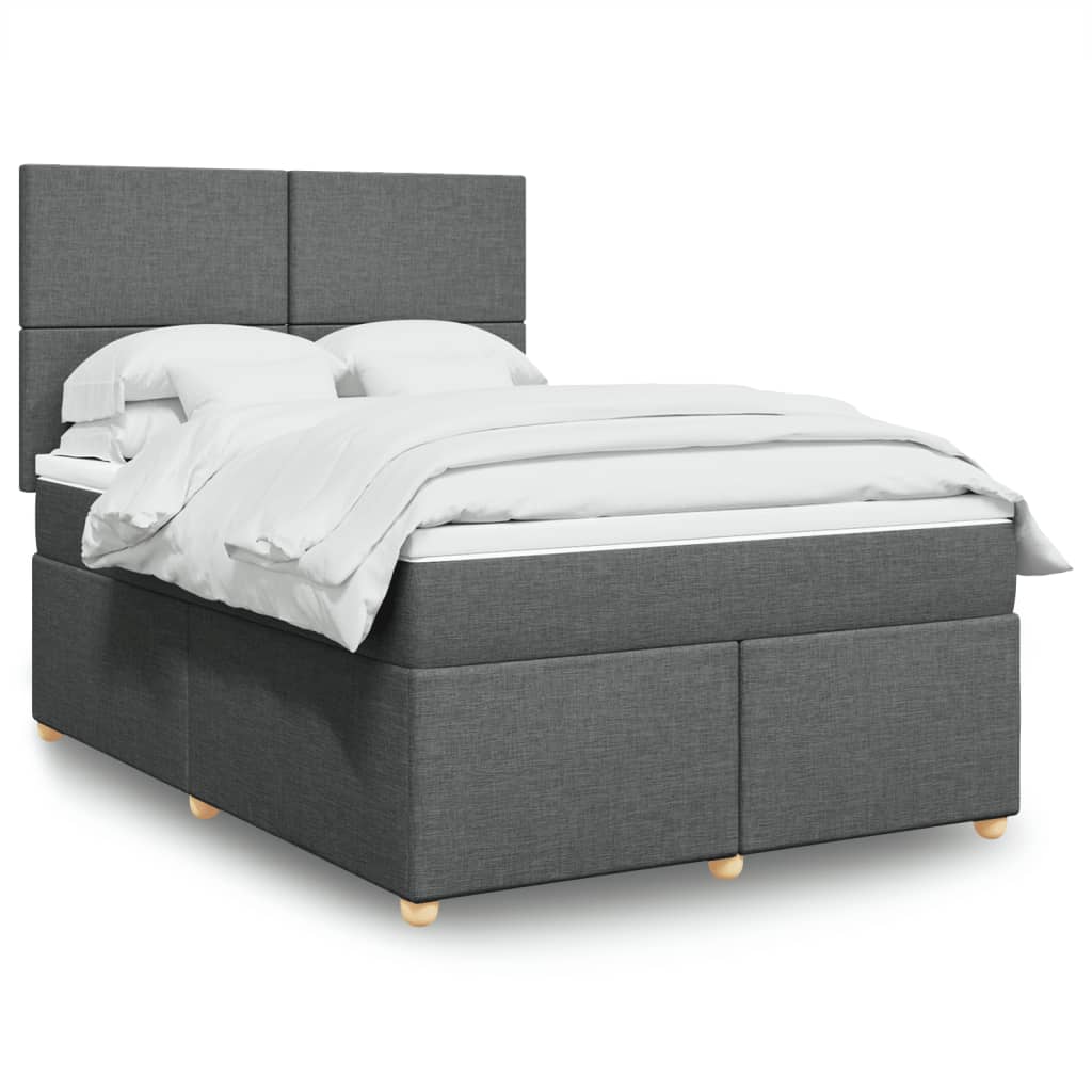 Boxspringbett Mit Matratze Stoff Dunkelgrau