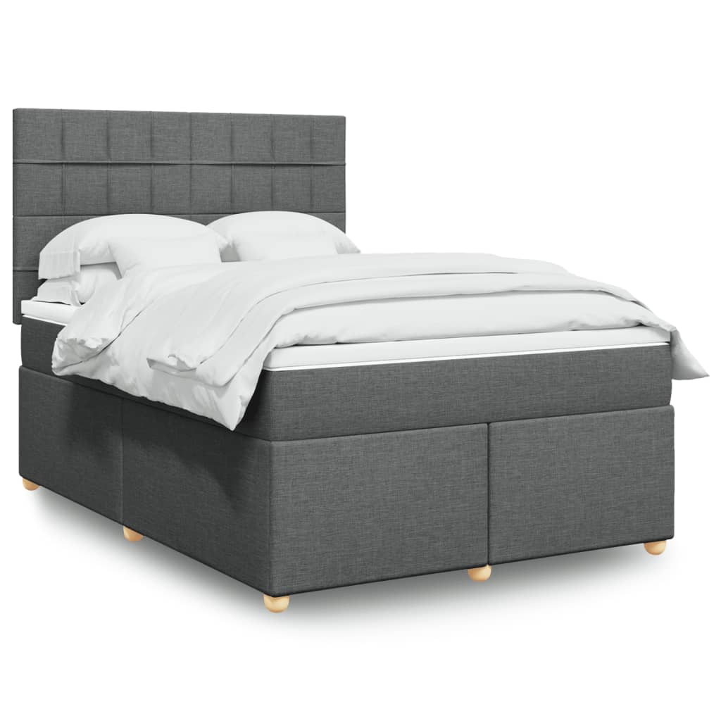 Boxspringbett Mit Matratze Stoff Dunkelgrau
