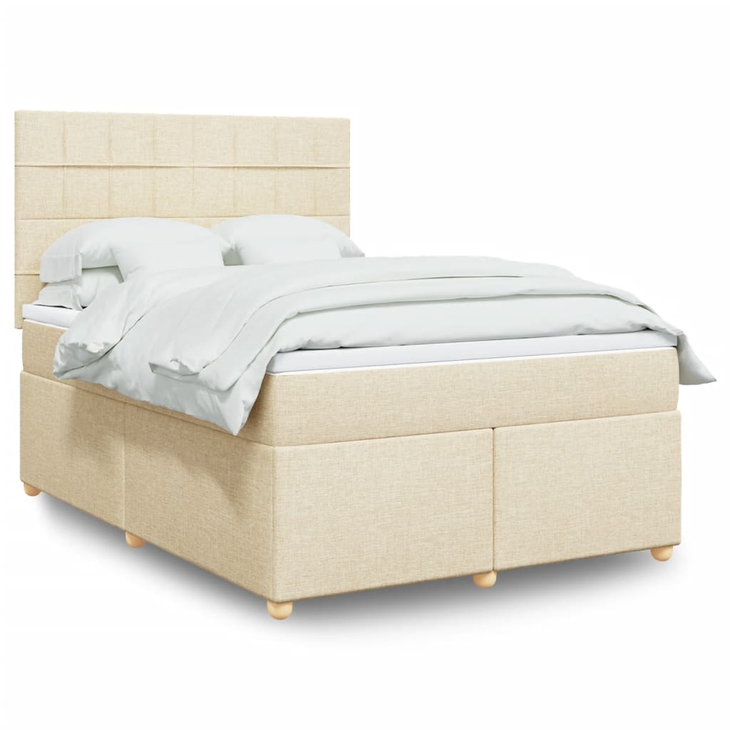 Boxspringbett Mit Matratze Stoff Creme