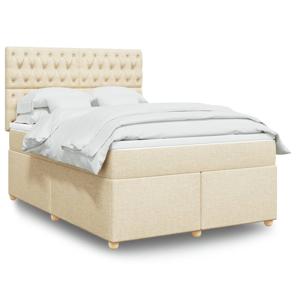 Boxspringbett Mit Matratze Stoff Creme