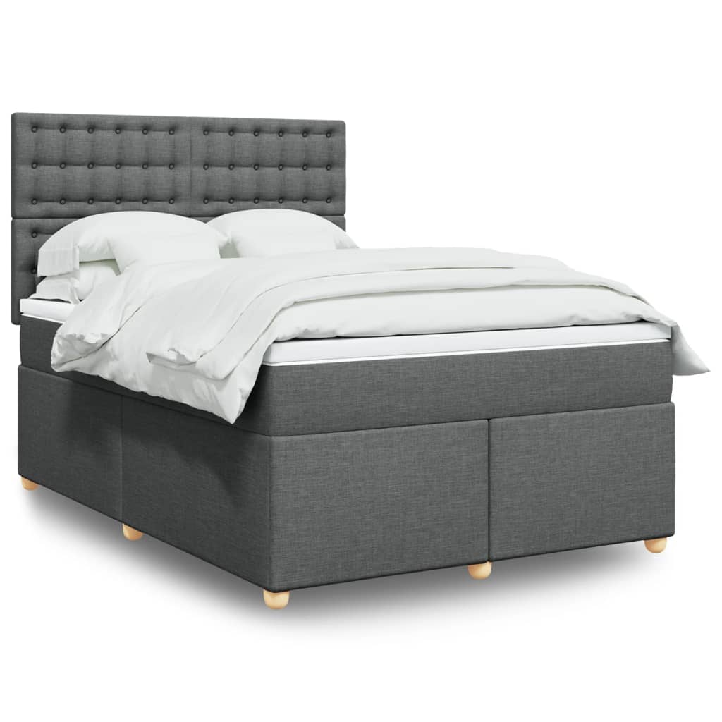 Boxspringbett Mit Matratze Stoff Dunkelgrau