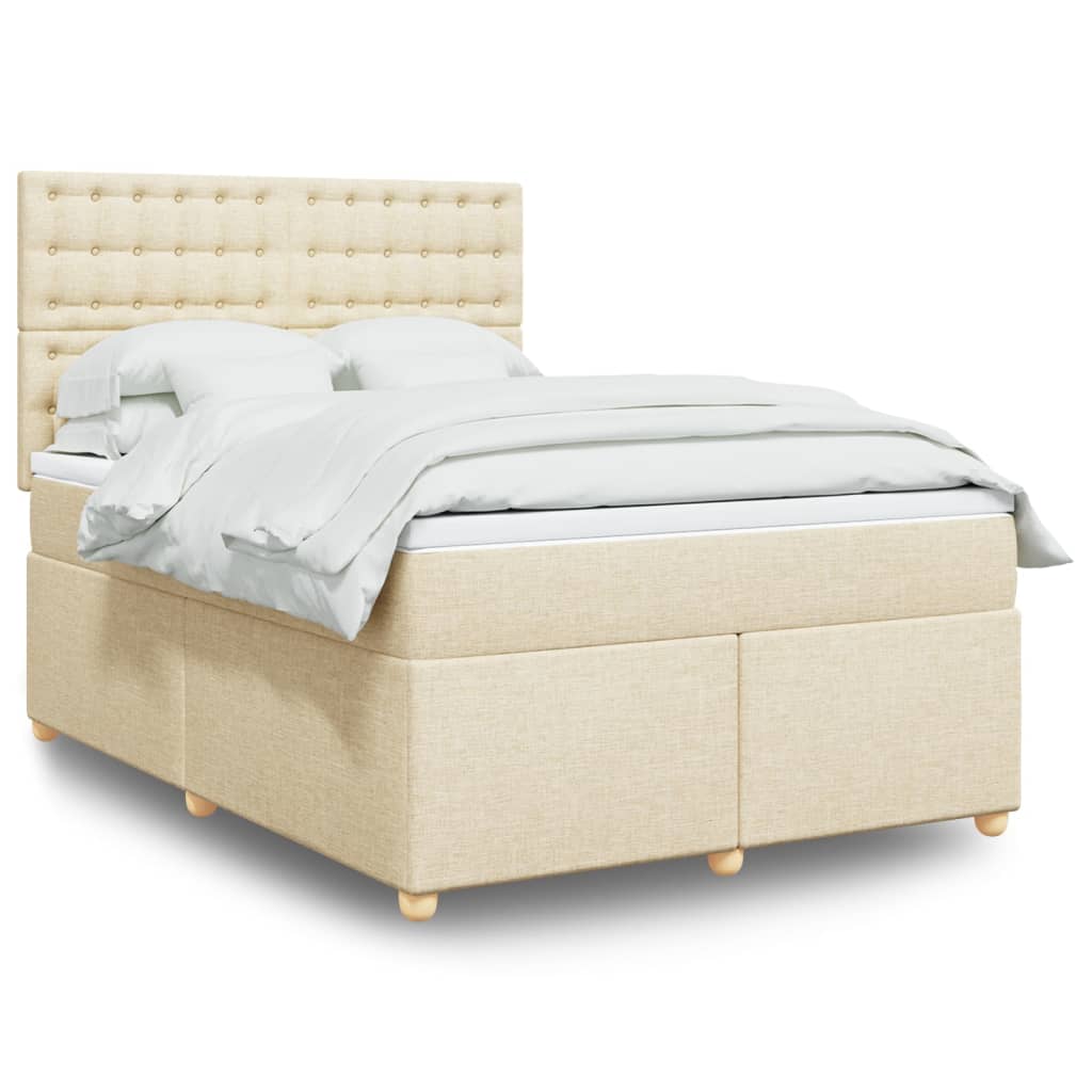 Boxspringbett Mit Matratze Stoff Creme