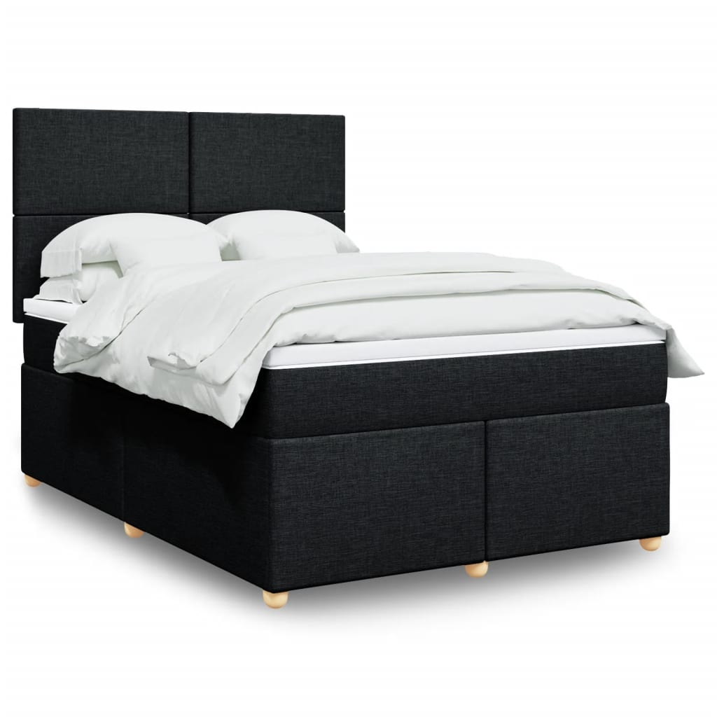 Boxspringbett Mit Matratze Stoff Schwarz