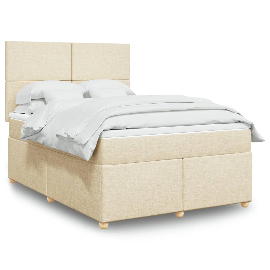 Boxspringbett Mit Matratze Stoff Creme