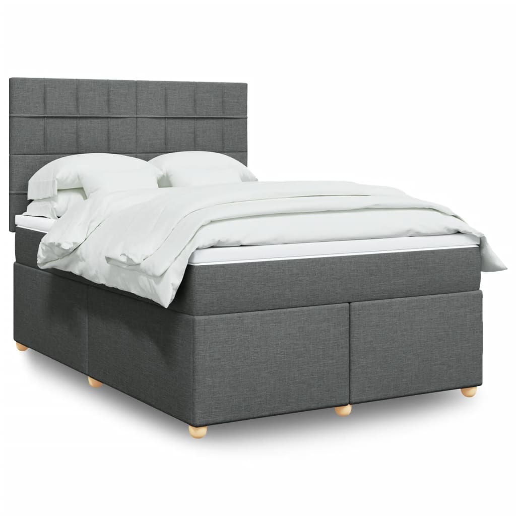Boxspringbett Mit Matratze Stoff Dunkelgrau