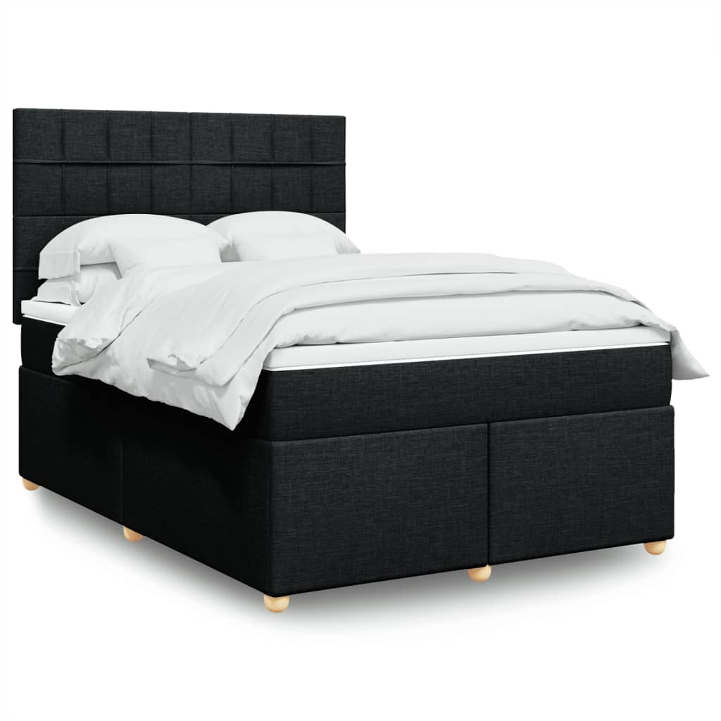 Boxspringbett Mit Matratze Stoff Schwarz