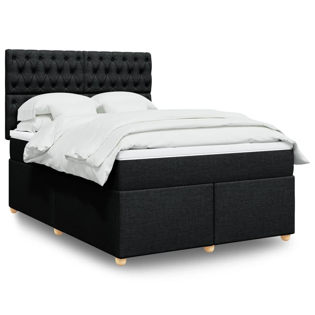Boxspringbett Mit Matratze Stoff Schwarz