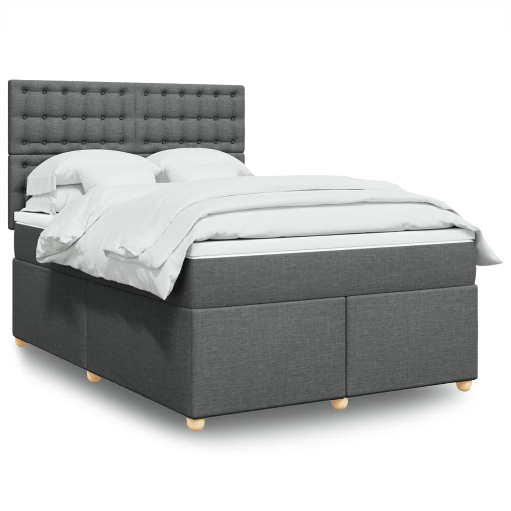 Boxspringbett Mit Matratze Stoff Dunkelgrau