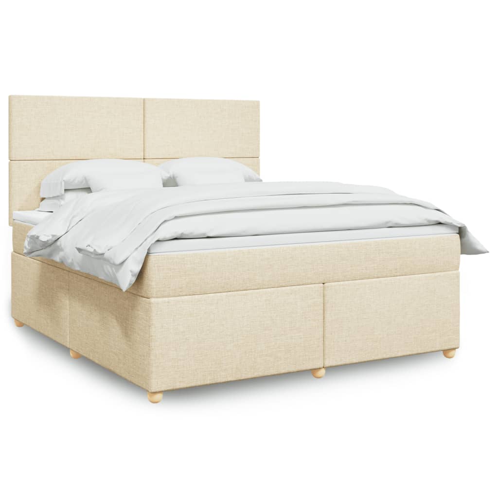 Boxspringbett Mit Matratze Stoff Creme