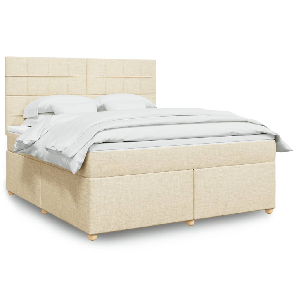 Boxspringbett Mit Matratze Stoff Creme
