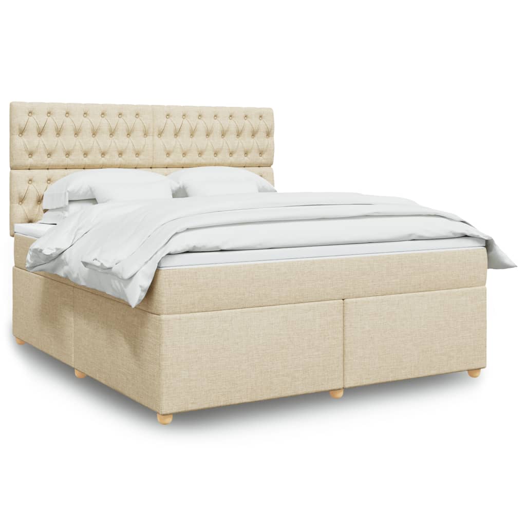 Boxspringbett Mit Matratze Stoff Creme