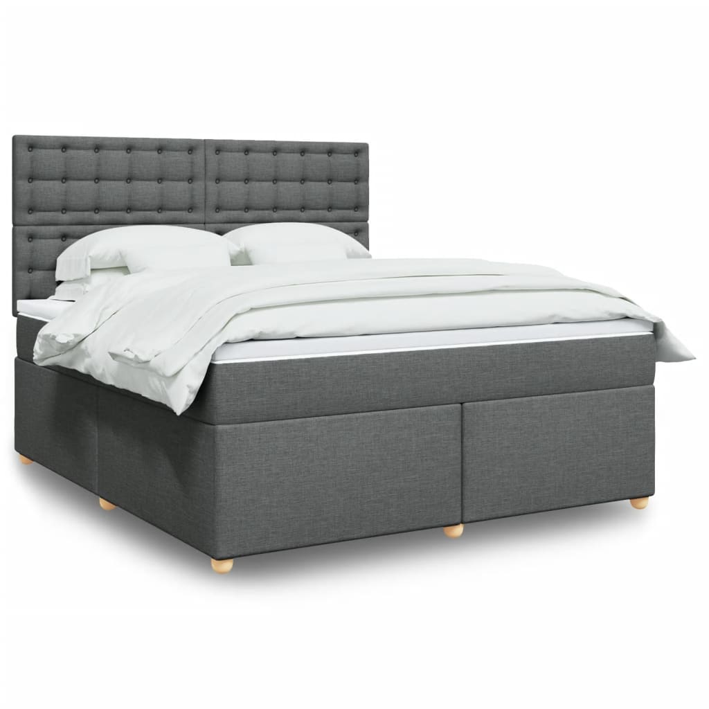 Boxspringbett Mit Matratze Stoff Dunkelgrau