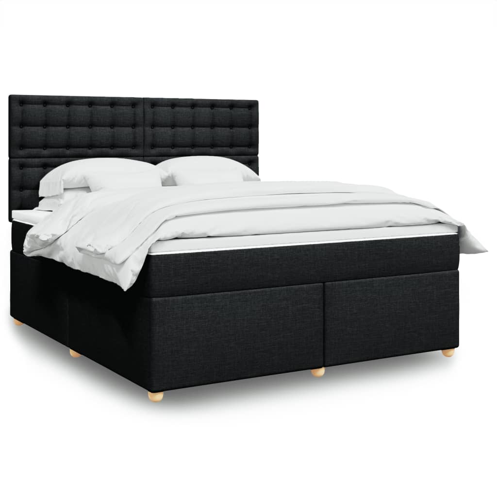 Boxspringbett Mit Matratze Stoff Schwarz