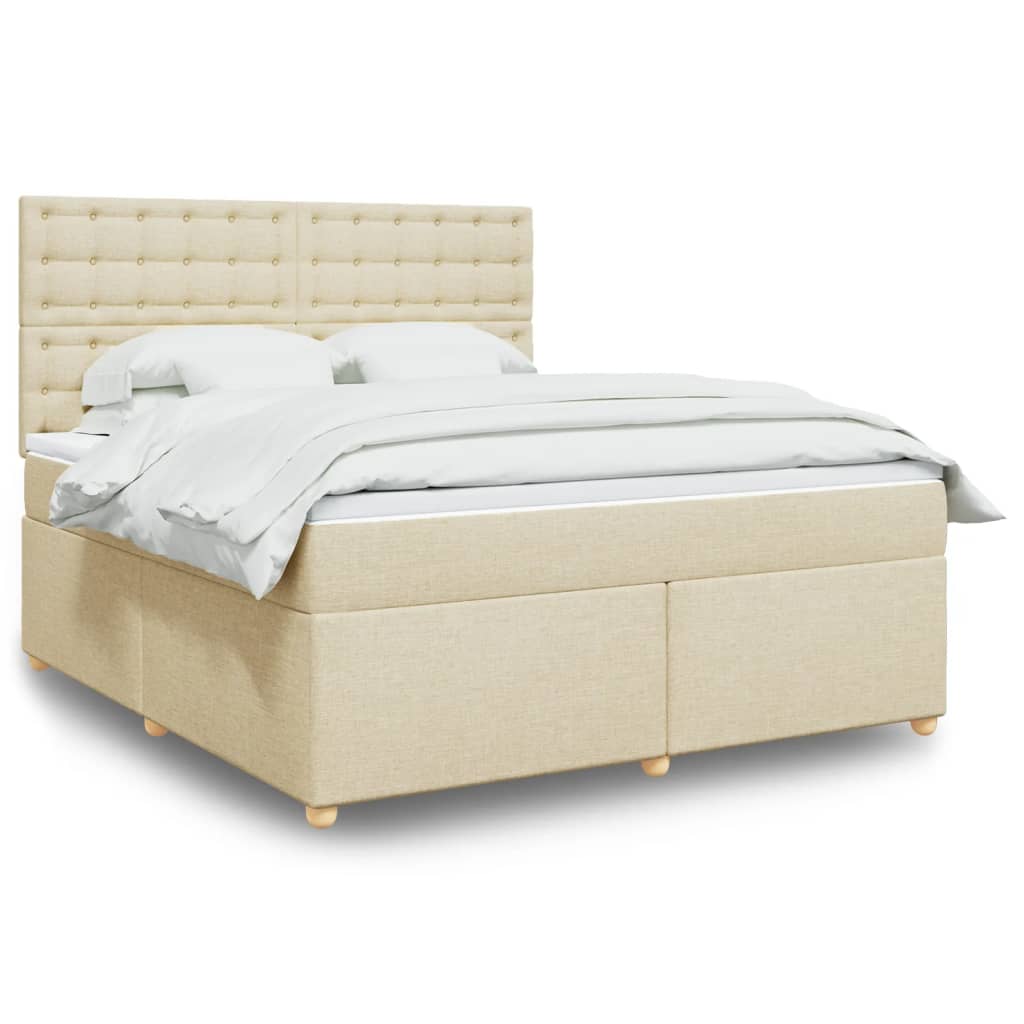 Boxspringbett Mit Matratze Stoff Creme