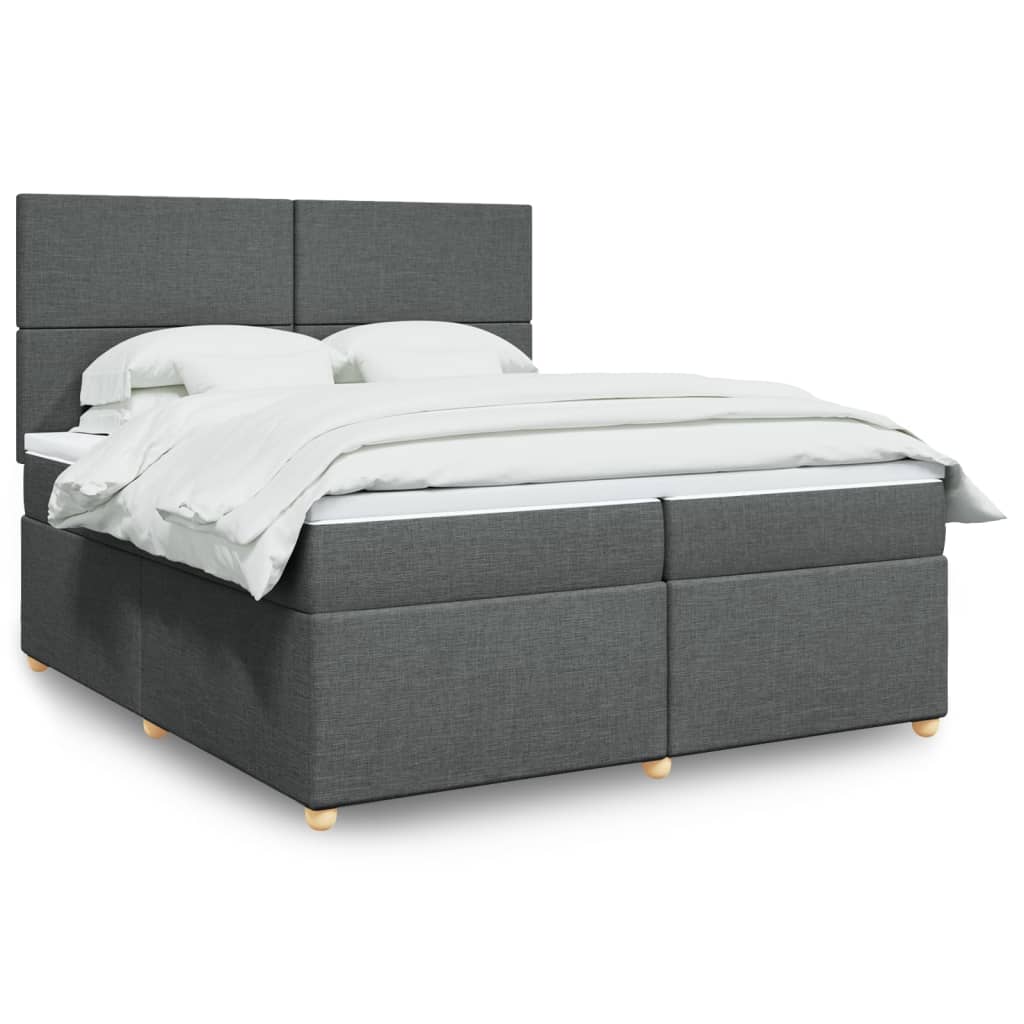 Boxspringbett Mit Matratze Stoff Dunkelgrau