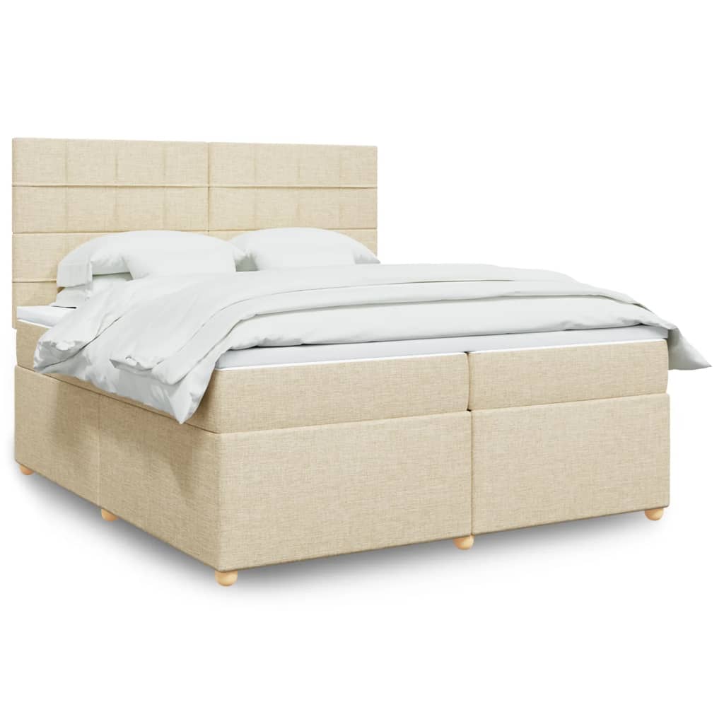 Boxspringbett Mit Matratze Stoff Creme