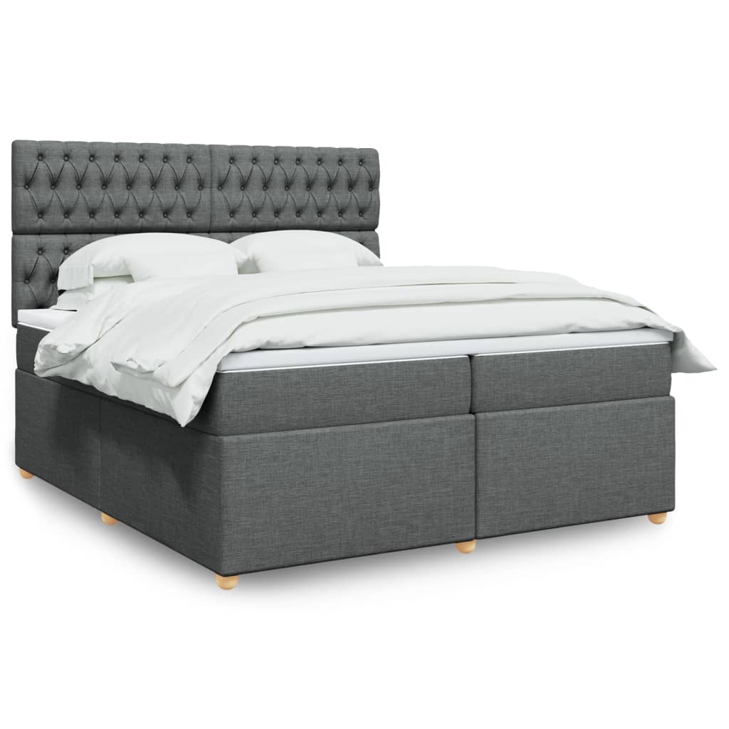 Boxspringbett Mit Matratze Stoff Dunkelgrau