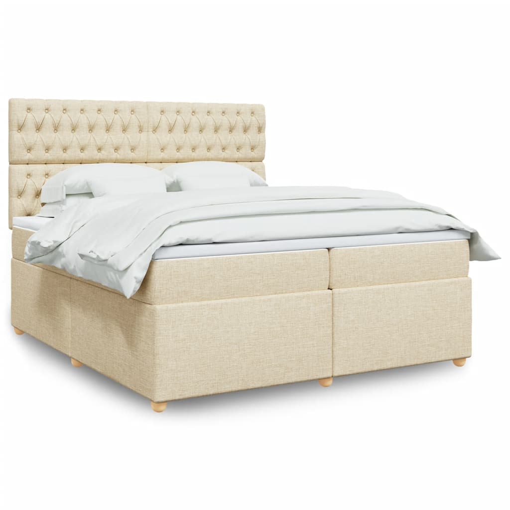 Boxspringbett Mit Matratze Stoff Creme