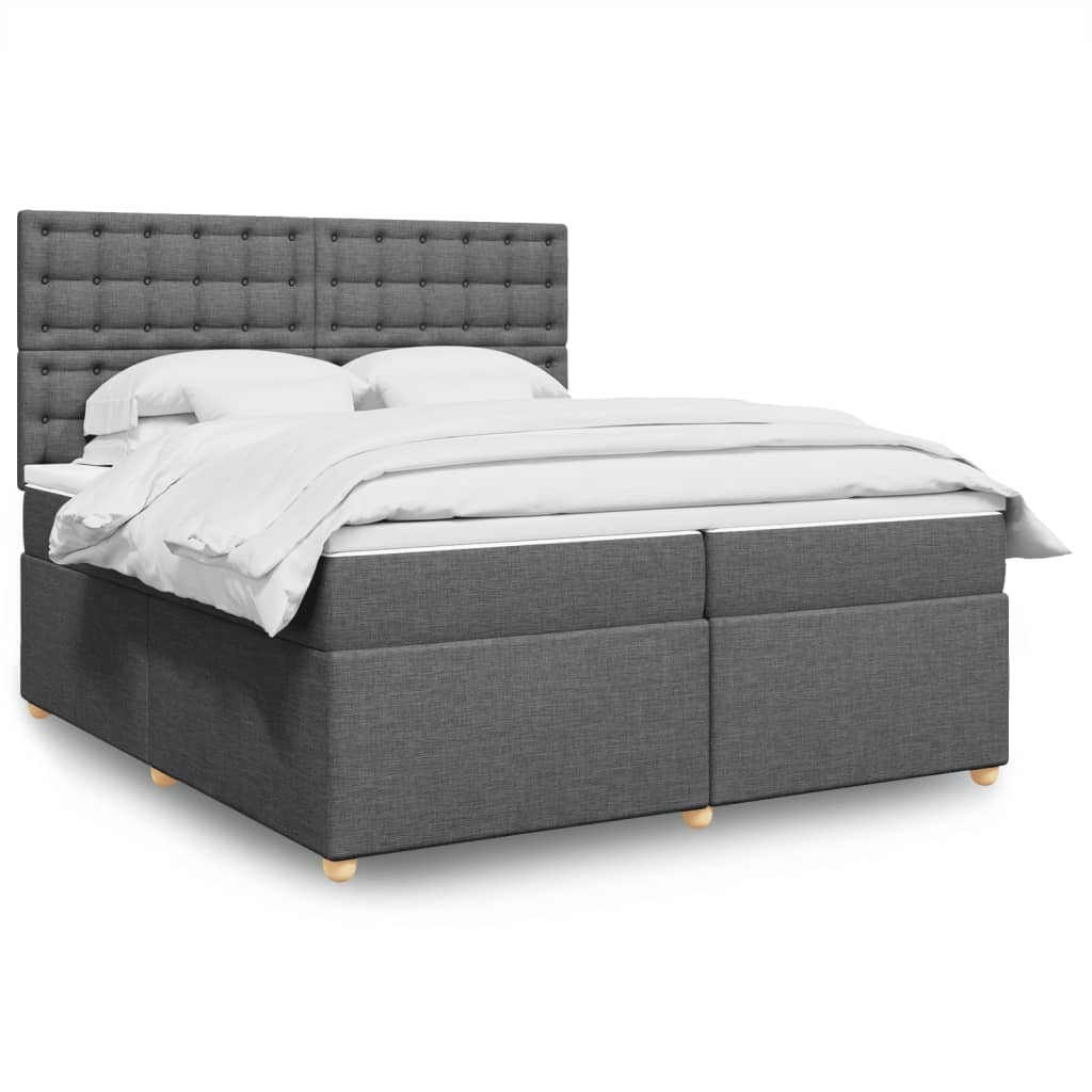 Boxspringbett Mit Matratze Stoff Dunkelgrau