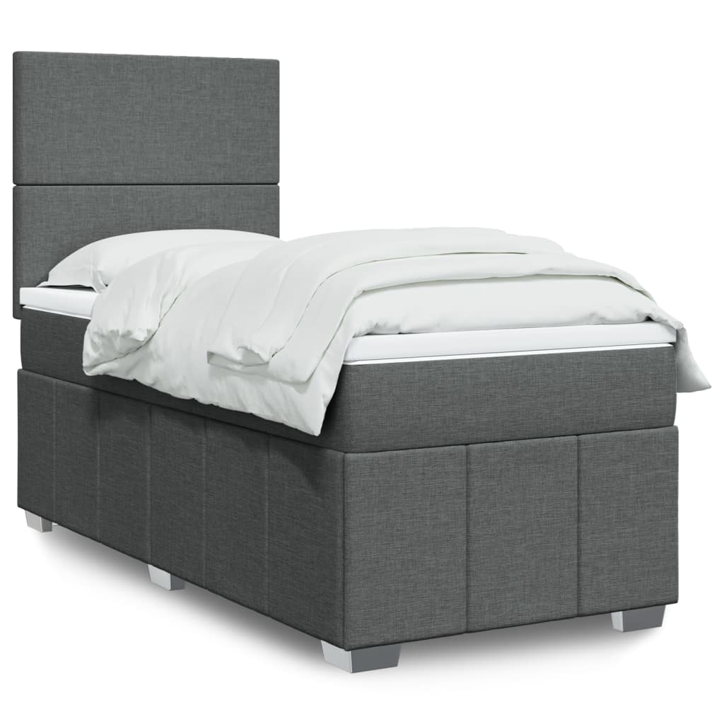 Boxspringbett Mit Matratze Stoff Dunkelgrau