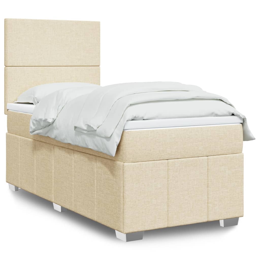 Boxspringbett Mit Matratze Stoff Creme