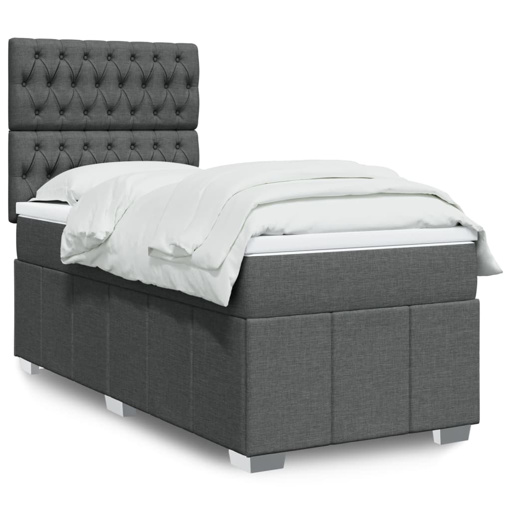Boxspringbett Mit Matratze Stoff Dunkelgrau