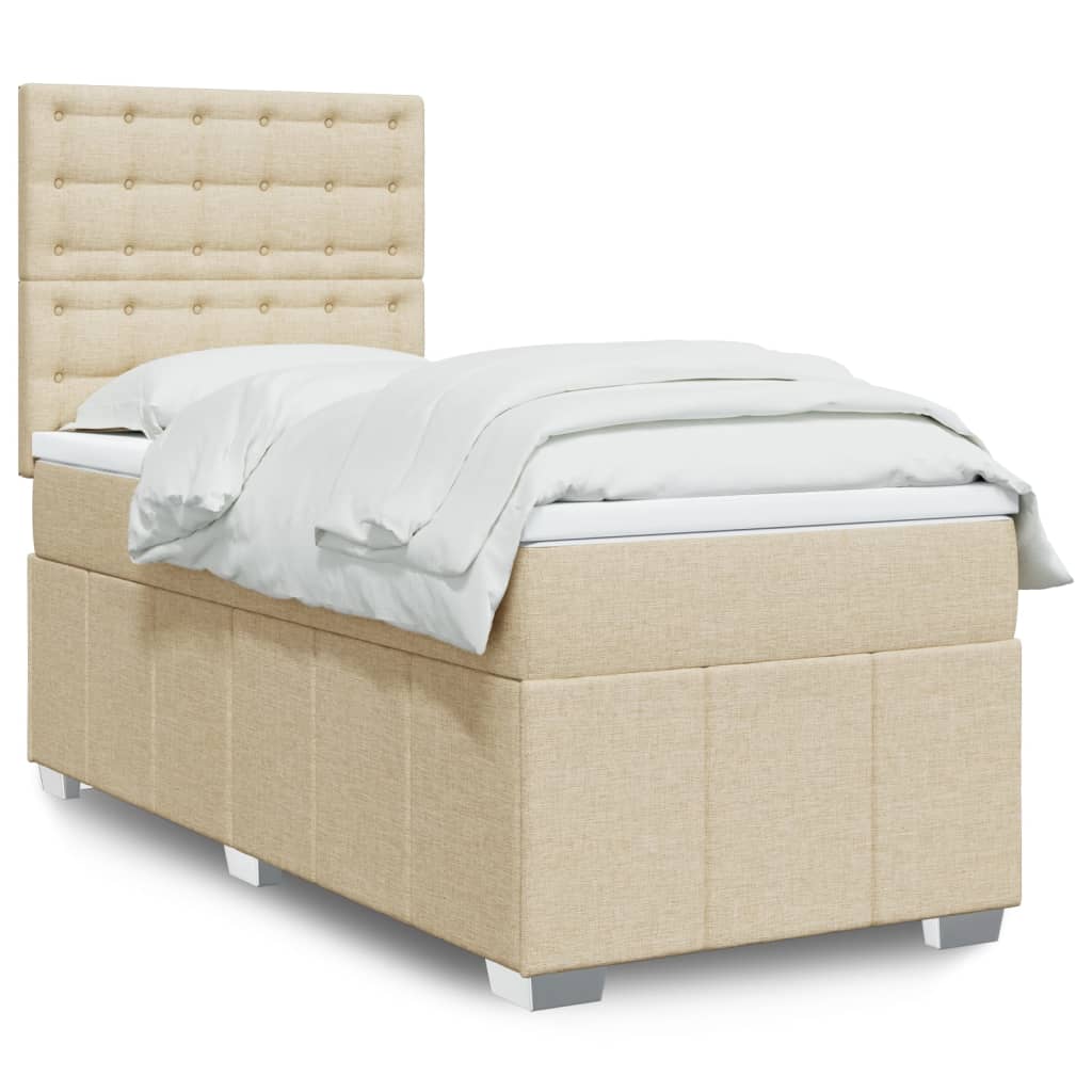 Boxspringbett Mit Matratze Stoff Creme