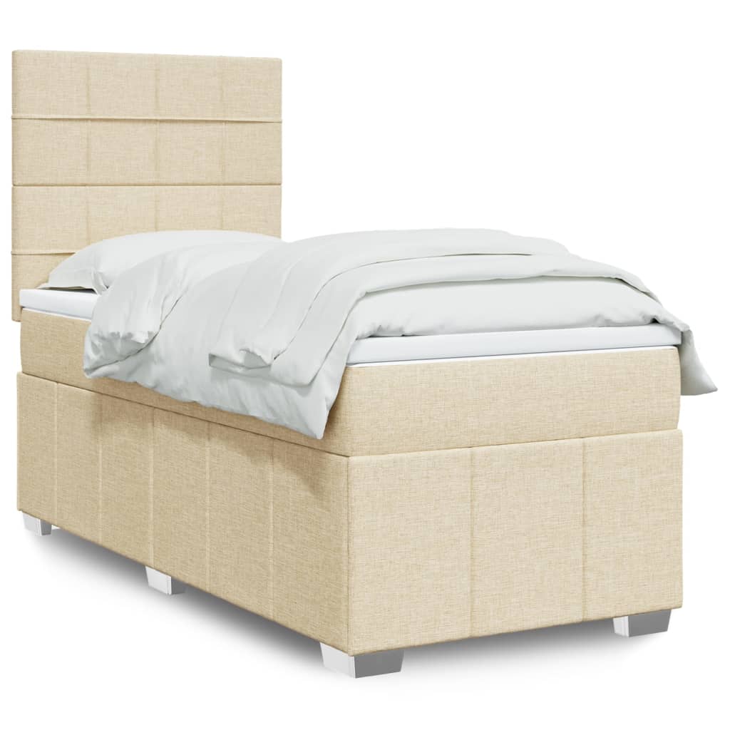 Boxspringbett Mit Matratze Stoff Creme