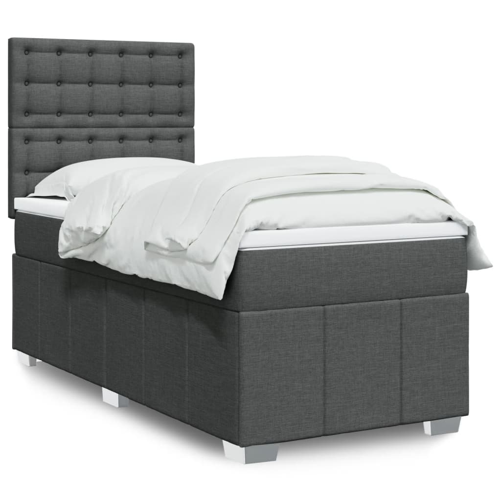 Boxspringbett Mit Matratze Stoff Dunkelgrau