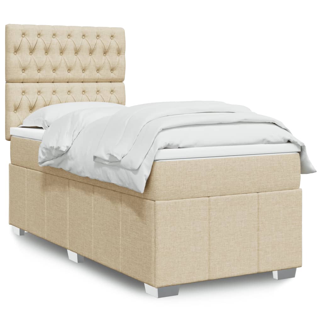 Boxspringbett Mit Matratze Stoff Creme