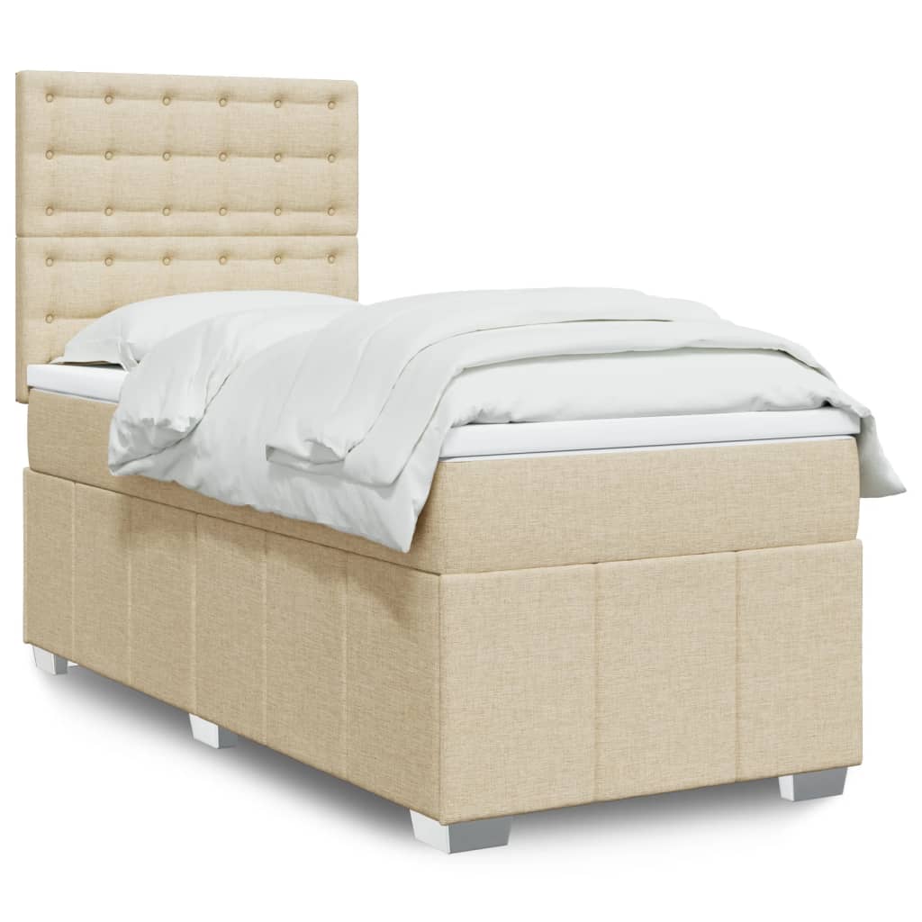 Boxspringbett Mit Matratze Stoff Creme
