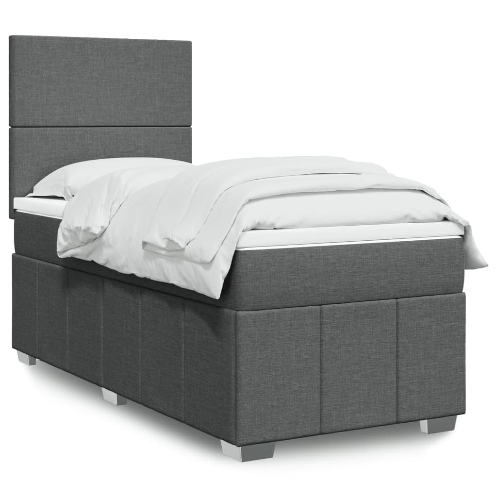 Boxspringbett Mit Matratze Stoff Dunkelgrau