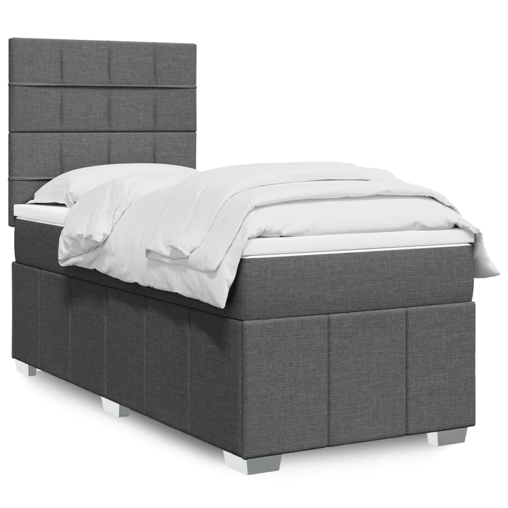 Boxspringbett Mit Matratze Stoff Dunkelgrau