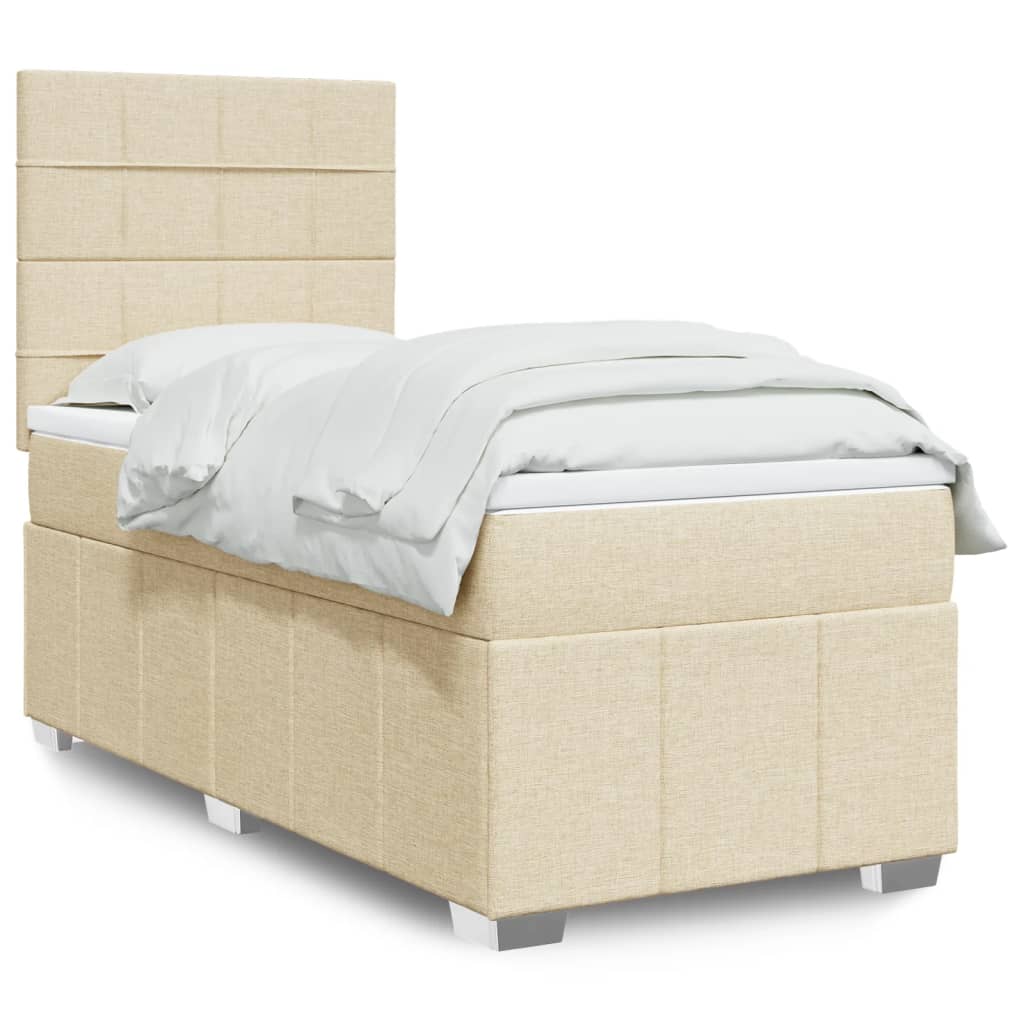Boxspringbett Mit Matratze Stoff Creme