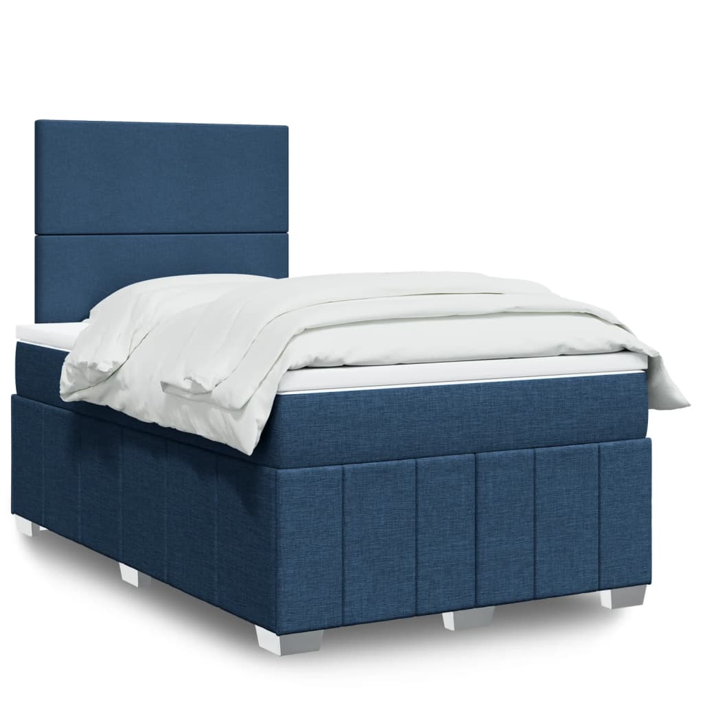 Boxspringbett Mit Matratze Stoff Blau
