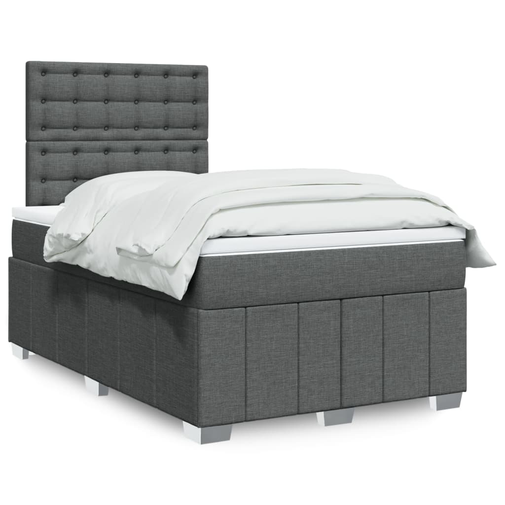 Boxspringbett Mit Matratze Stoff Dunkelgrau