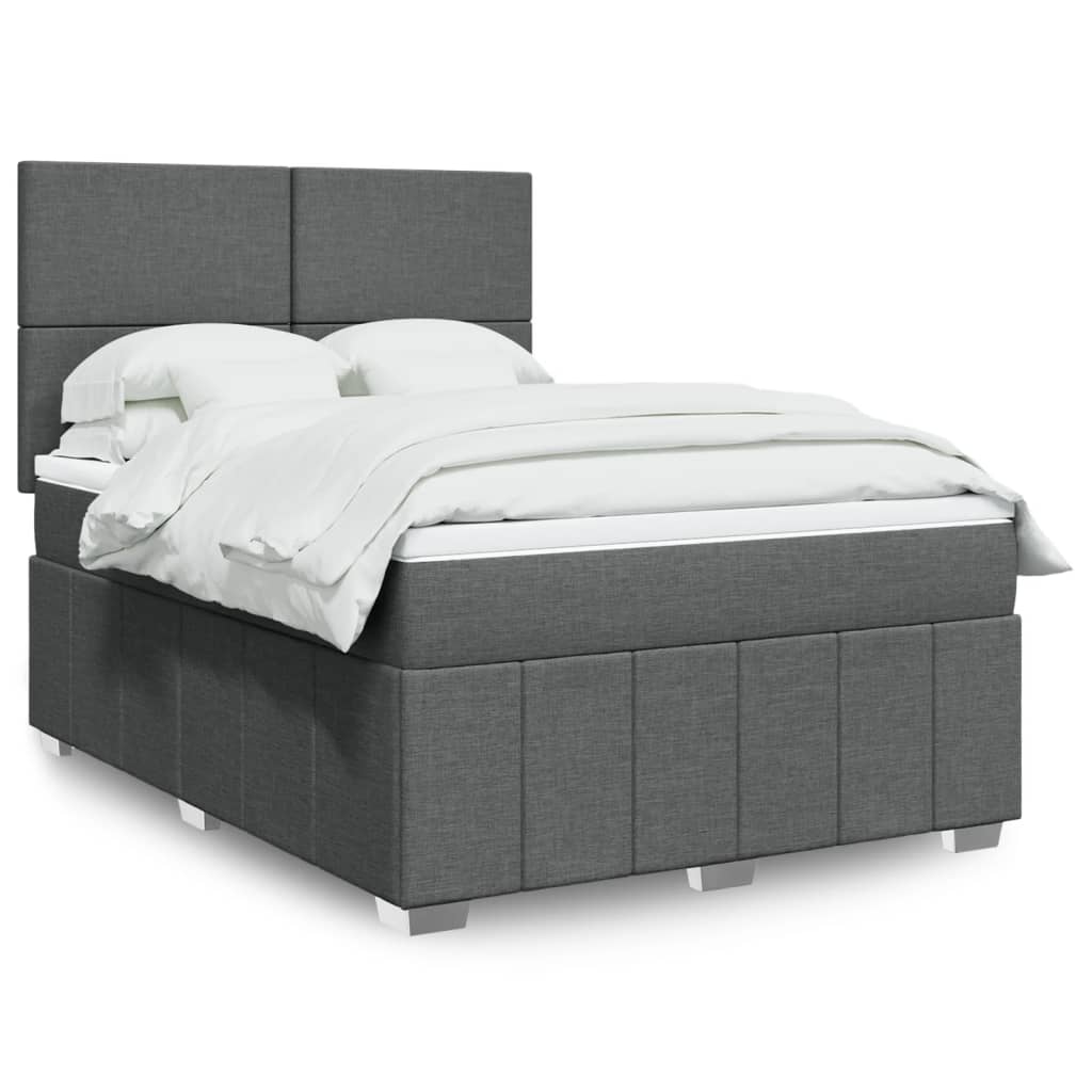 Boxspringbett Mit Matratze Stoff Dunkelgrau