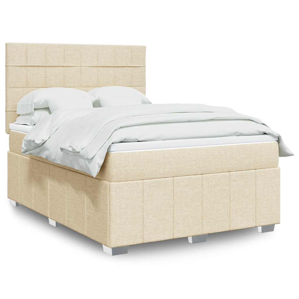 Boxspringbett Mit Matratze Stoff Creme