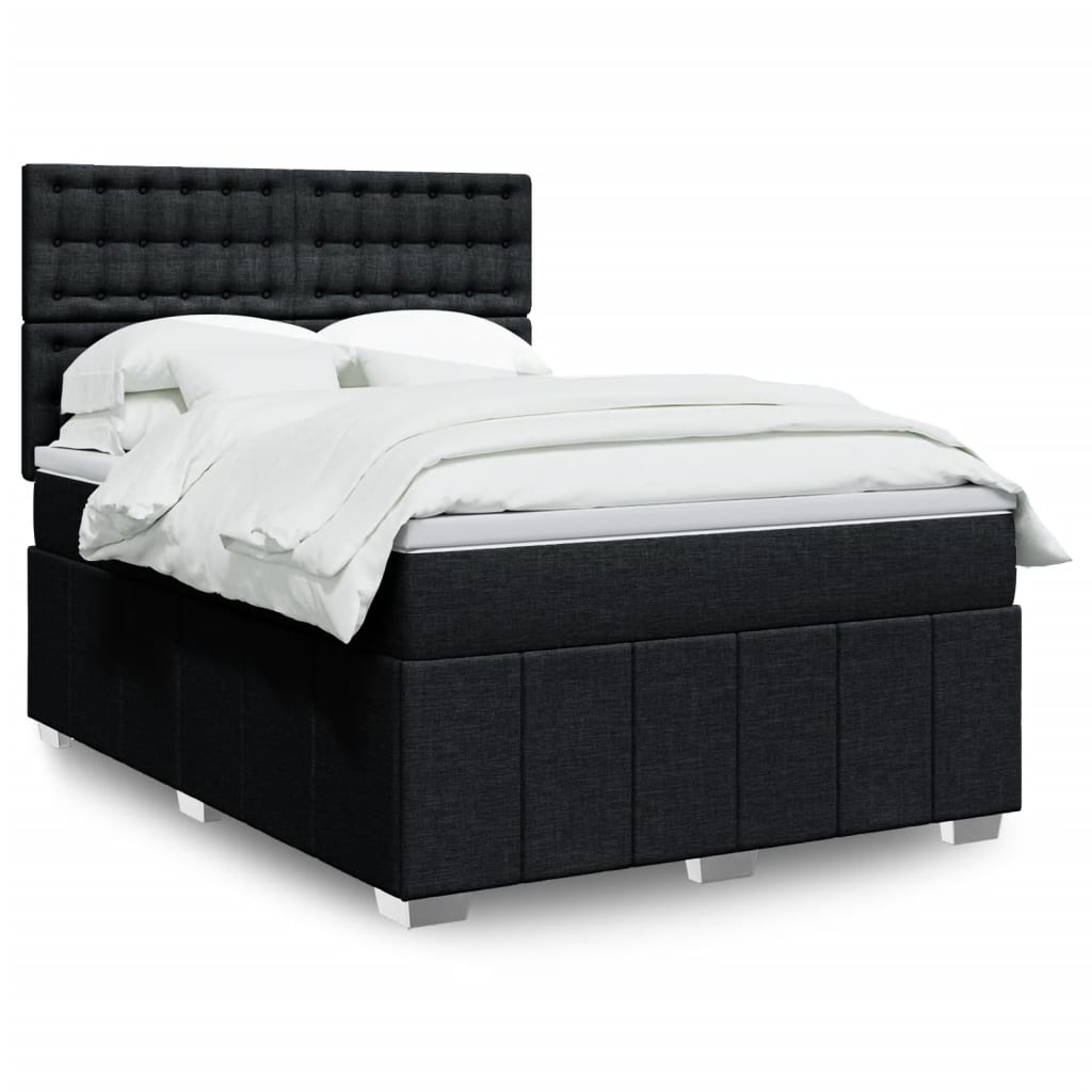 Boxspringbett Mit Matratze Stoff Schwarz